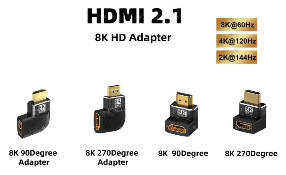 ADAPTADOR HDMI ANGULO RECTO 8K 120HZ HDR