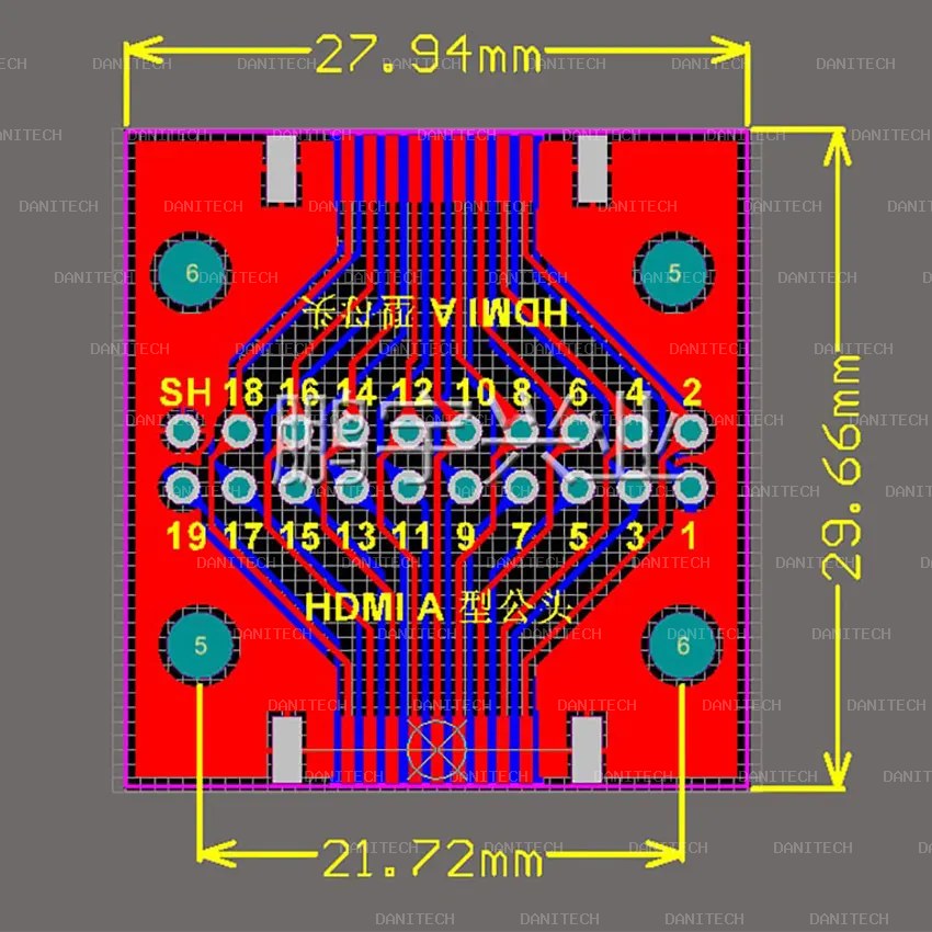 Placa de prueba HDMI 19 pines / Breakout HDMI - imagen 3